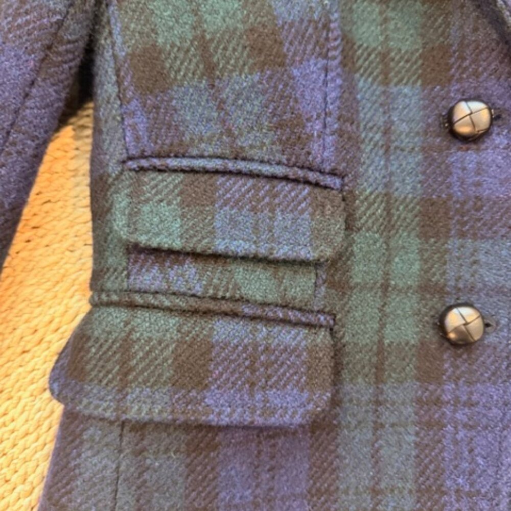 JCrew Wool Navy/Green Plaid (Black Watch) School Boy Blazer, 2P